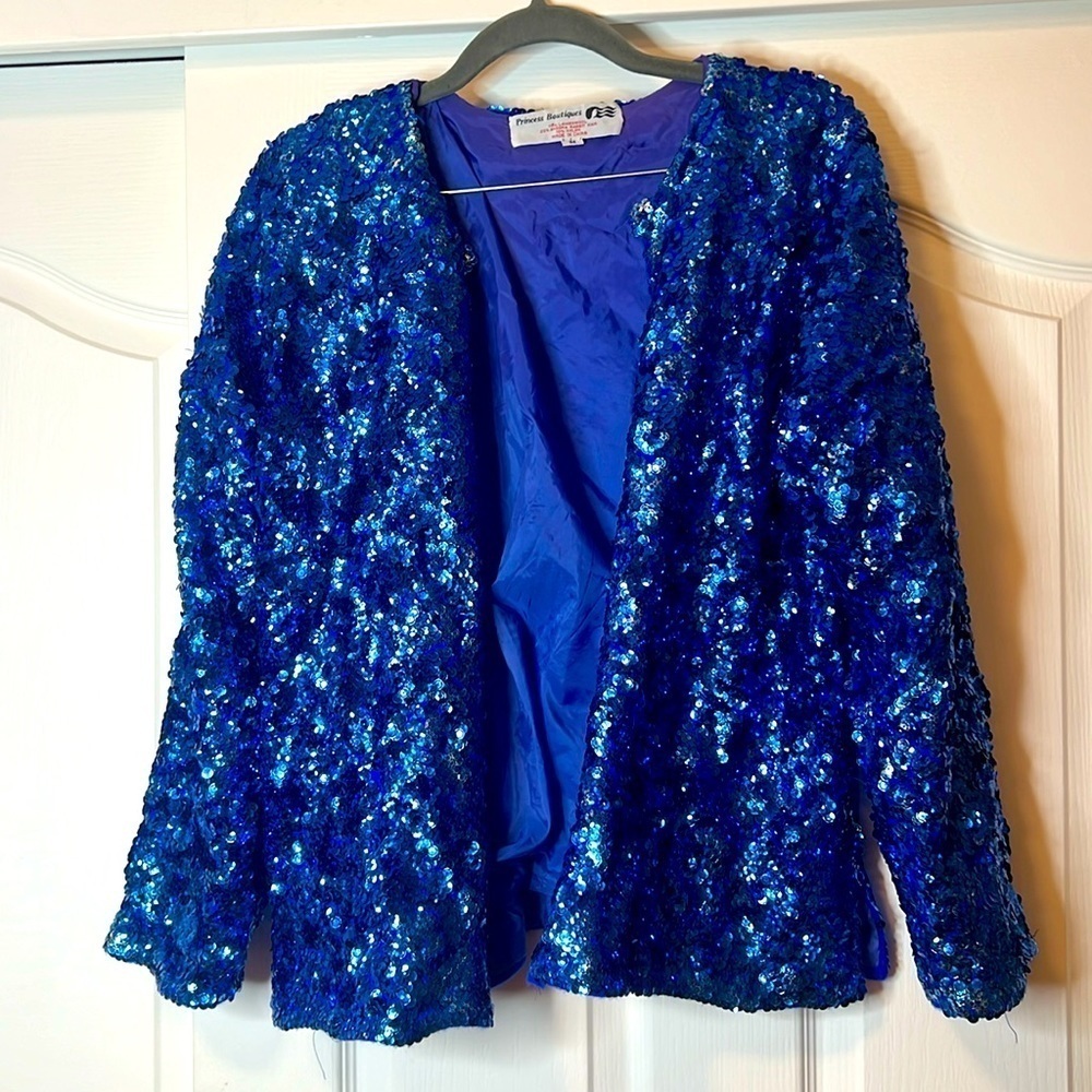 Vintage - Princess Boutiques Sequin Women’s party jacket - Medium - Blue